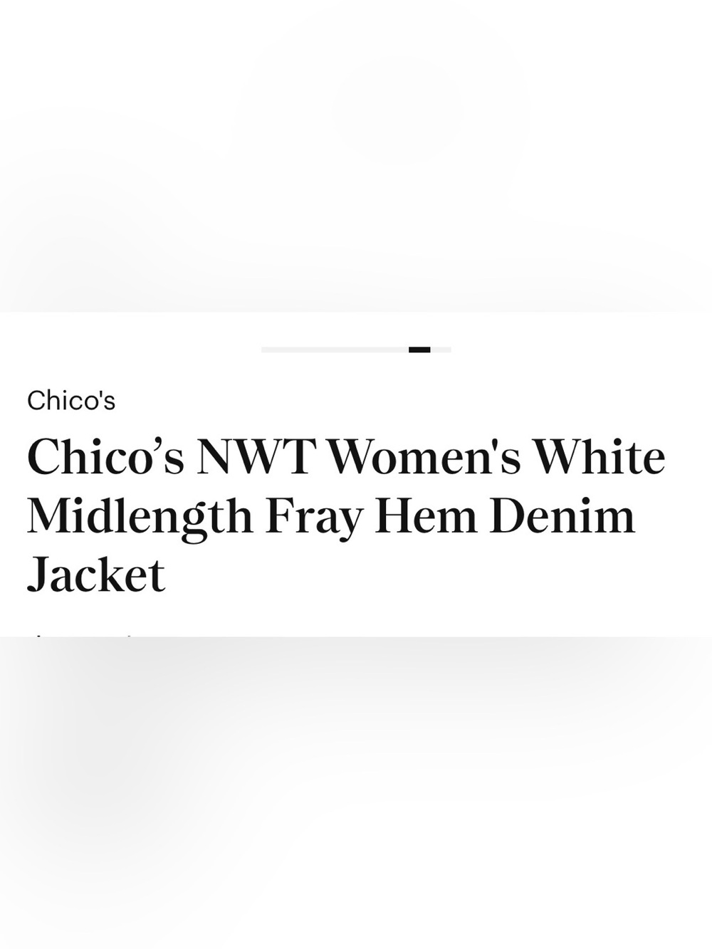 Chico's White Raw-Hem Denim Jacket - Picture 7 of 7